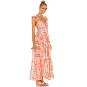 Misa Morrison Dress in Coral Tie Dye